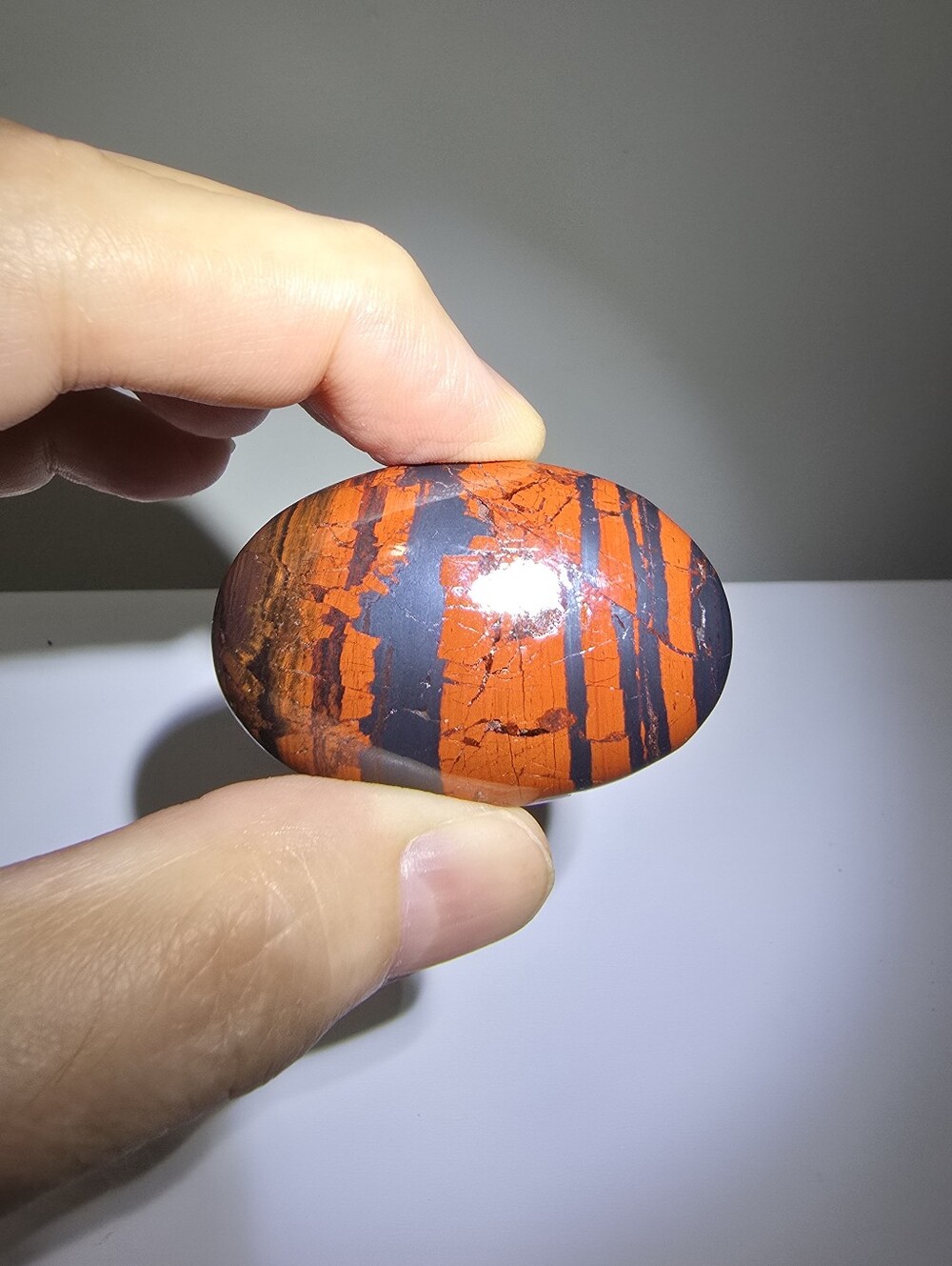 Ancestralite Crystal Palmstone, Aka Magnetic Jaspillite